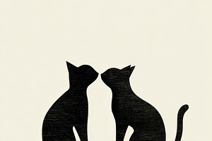 Minimalist Cute Cat Illustration, an Animal Illustration by Virgo Studio