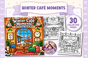 Winter Café Moments Coloring Book, a Seasonal Illustration by HueNestify (Thumbnail 1 of 4)