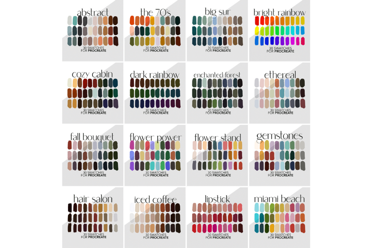 64 Palettes for Procreate and Adobe, a Palette Add-On by AureDesignCo (Photo 3 of 5)