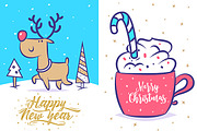 4 in 1 Christmas cards (set1), a Decorative Illustration by Krolone (Thumbnail 2 of 2)