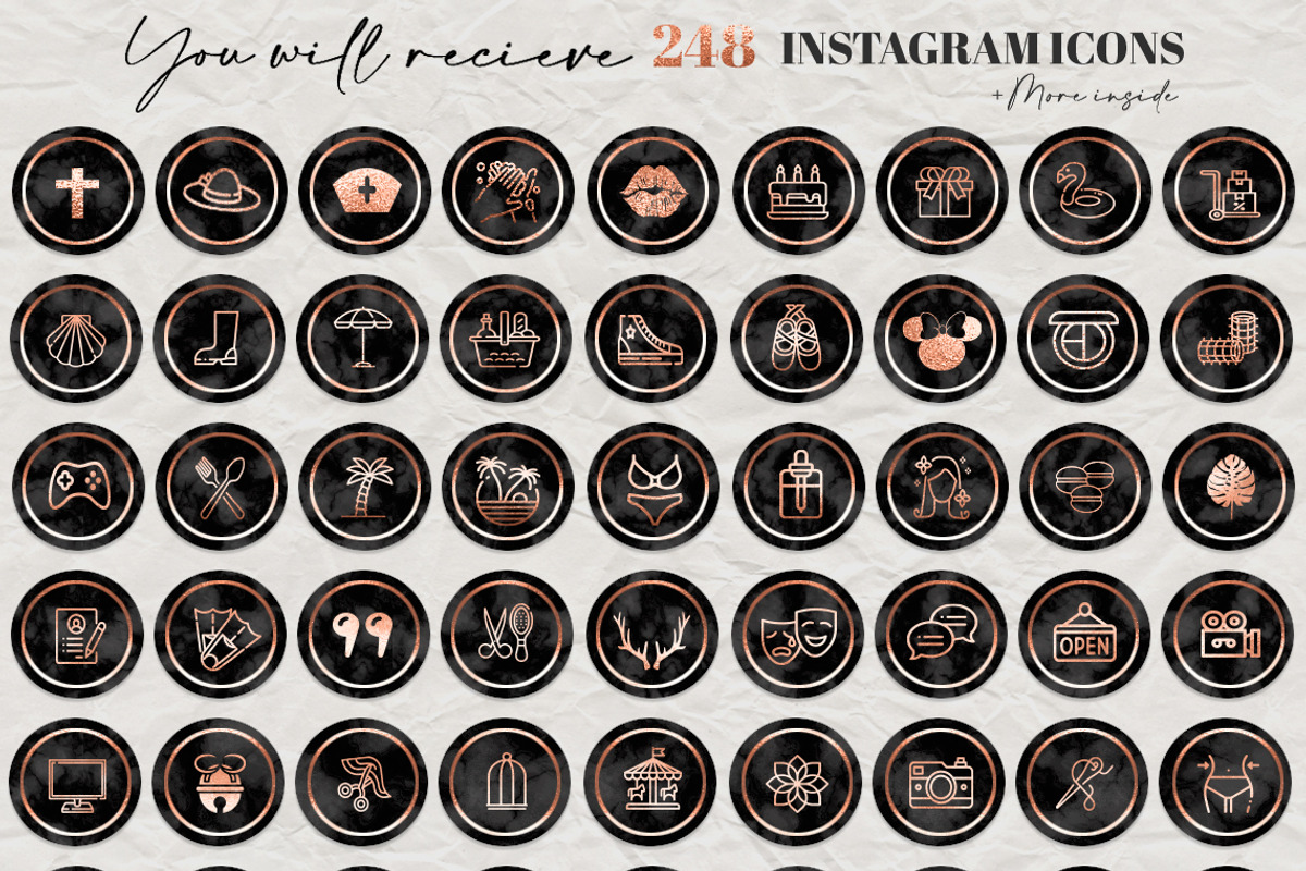 Rose gold & Marble Instagram Covers, a Social Media Template by Photohacklovers (Photo 3 of 5)