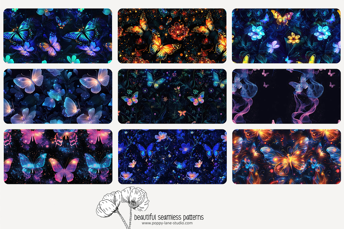 80 magic butterfly seamless pattern, a Pattern Graphic by Poppy Lane Studio (Photo 10 of 11)