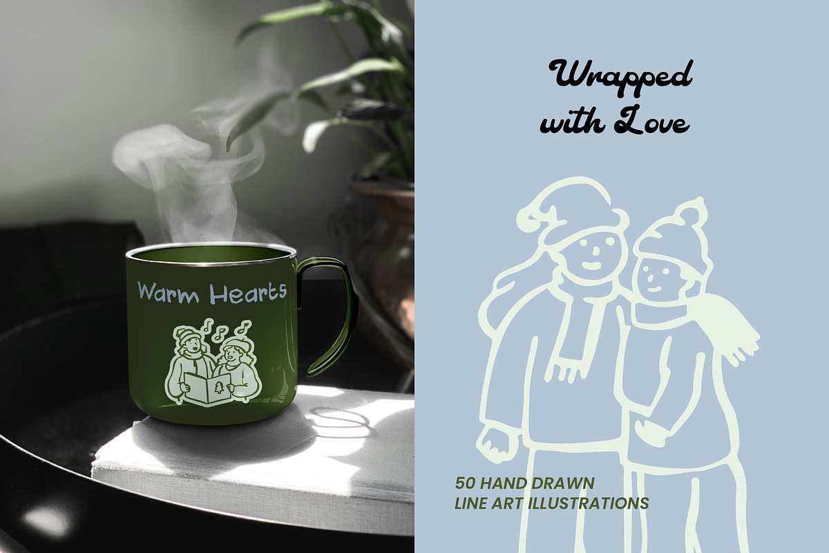 50 Christmas Hand Drawn Illustration, a Person Illustration by digitalsbydepi (Photo 2 of 10)