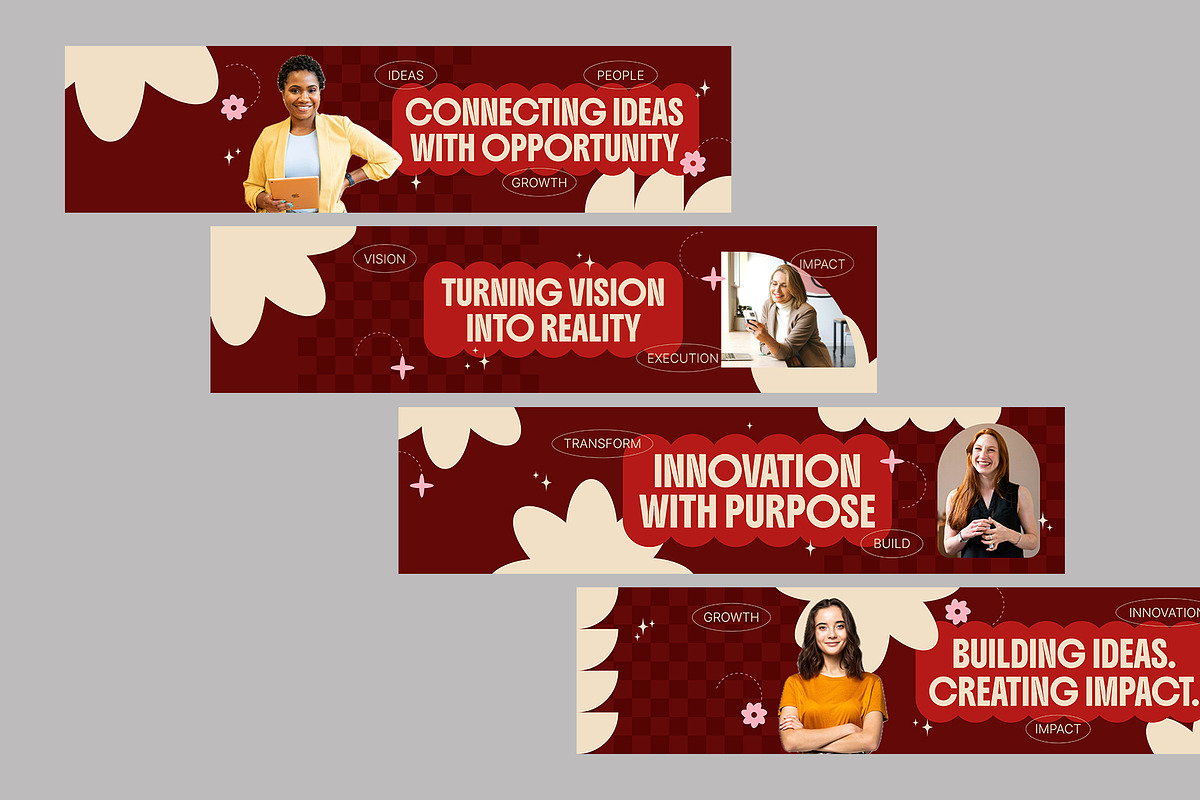 Red Retro Linkedin Banner, a Social Media Template by Neermana (Photo 4 of 4)