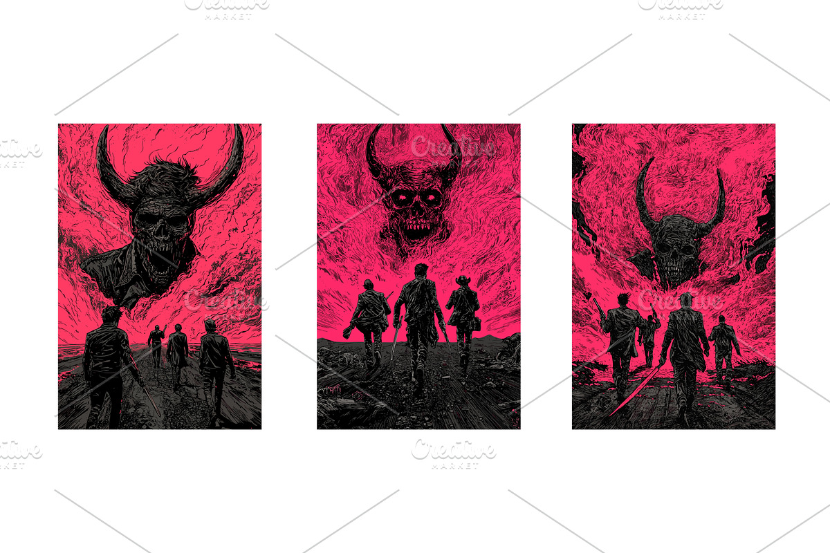 Color ink sketch horror movie, an Illustration by Stock-Smart-Start