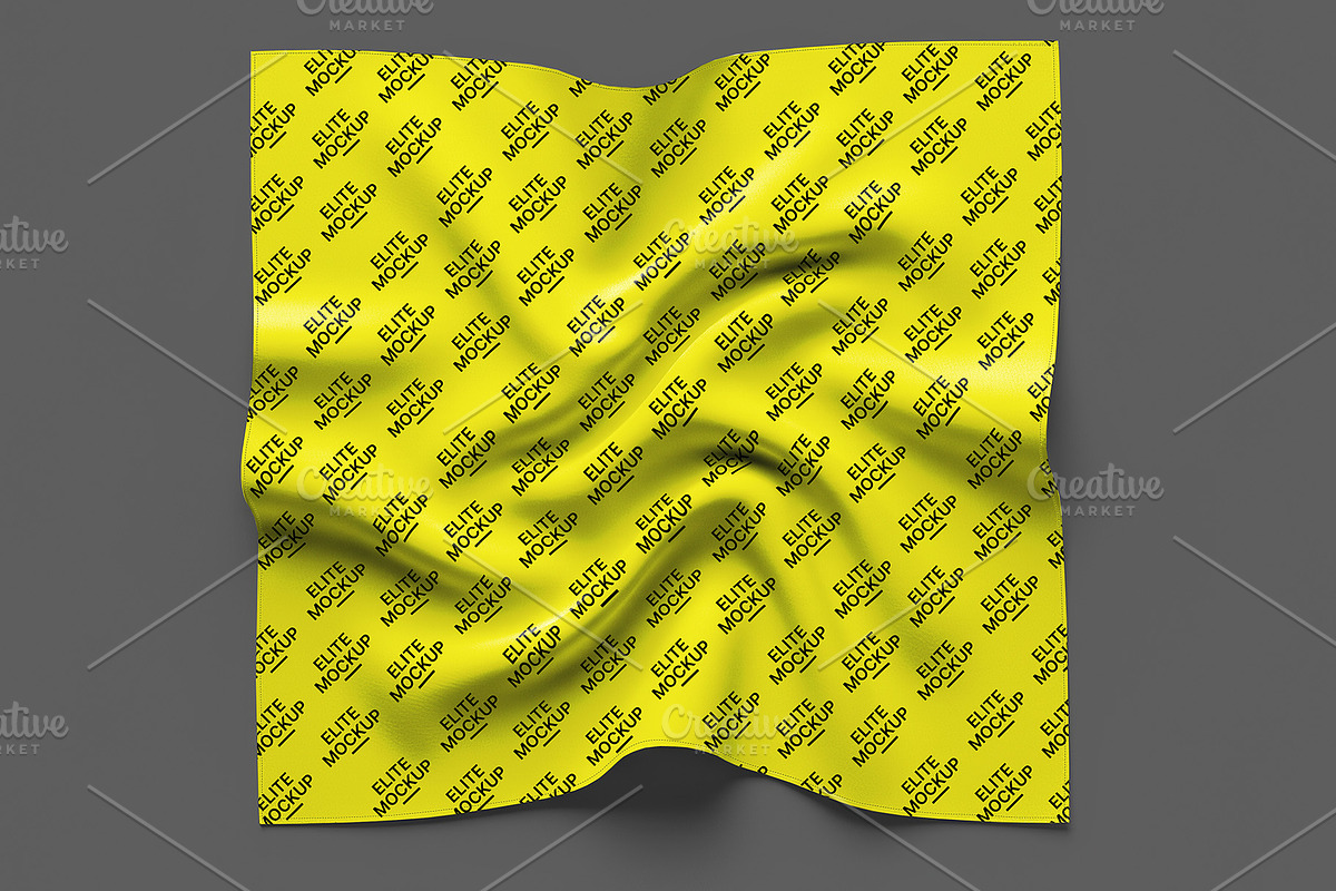 Square Handkerchief Mockup Pack, a Merchandise Mockup by Elite Mockups (Photo 3 of 4)