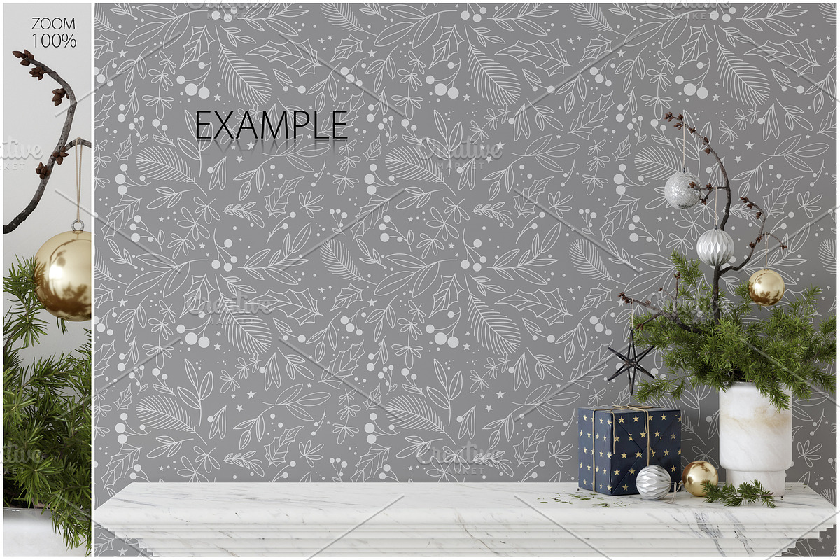 Christmas Frame & Wall Mockup Bundle, a Print Template by Yuri-U (Photo 8 of 22)