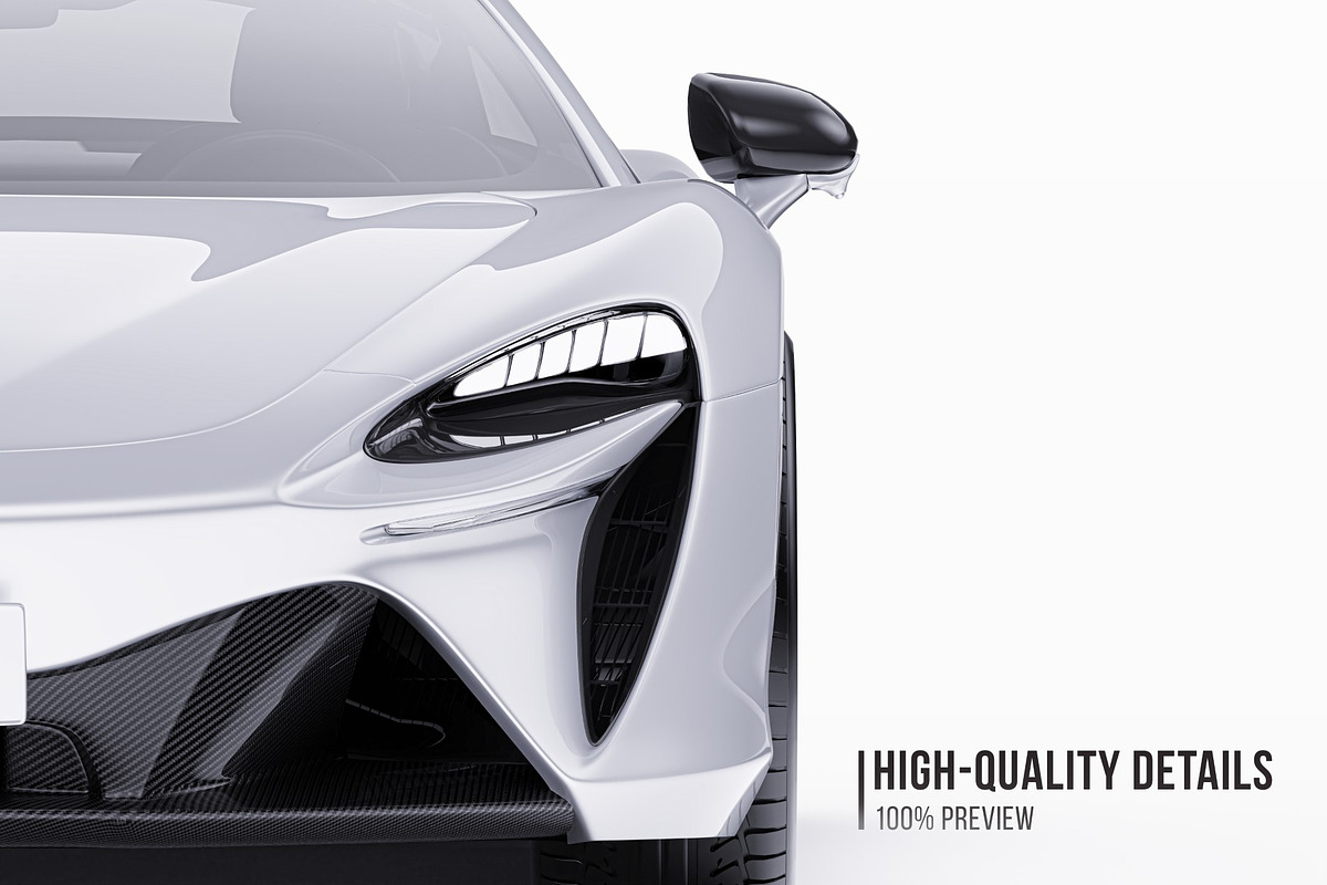 Hybrid Supercar Sport Coupe Set, an Advertising Mockup by Halal Graphic Studio (Photo 3 of 12)