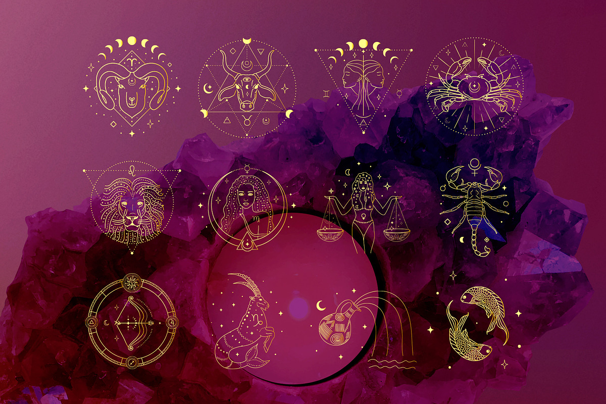 Zodiac Signs Horoscope Illustrations, a Graphic by Olya Creative (Photo 2 of 37)