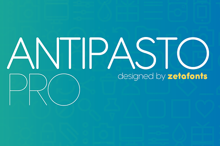 Antipasto Pro - 17 fonts, a Sans Serif Font by Zetafonts