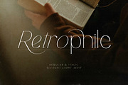 Retrophile - Elegant Light Serif, a Serif Font by Bale Type (Thumbnail 1 of 12)