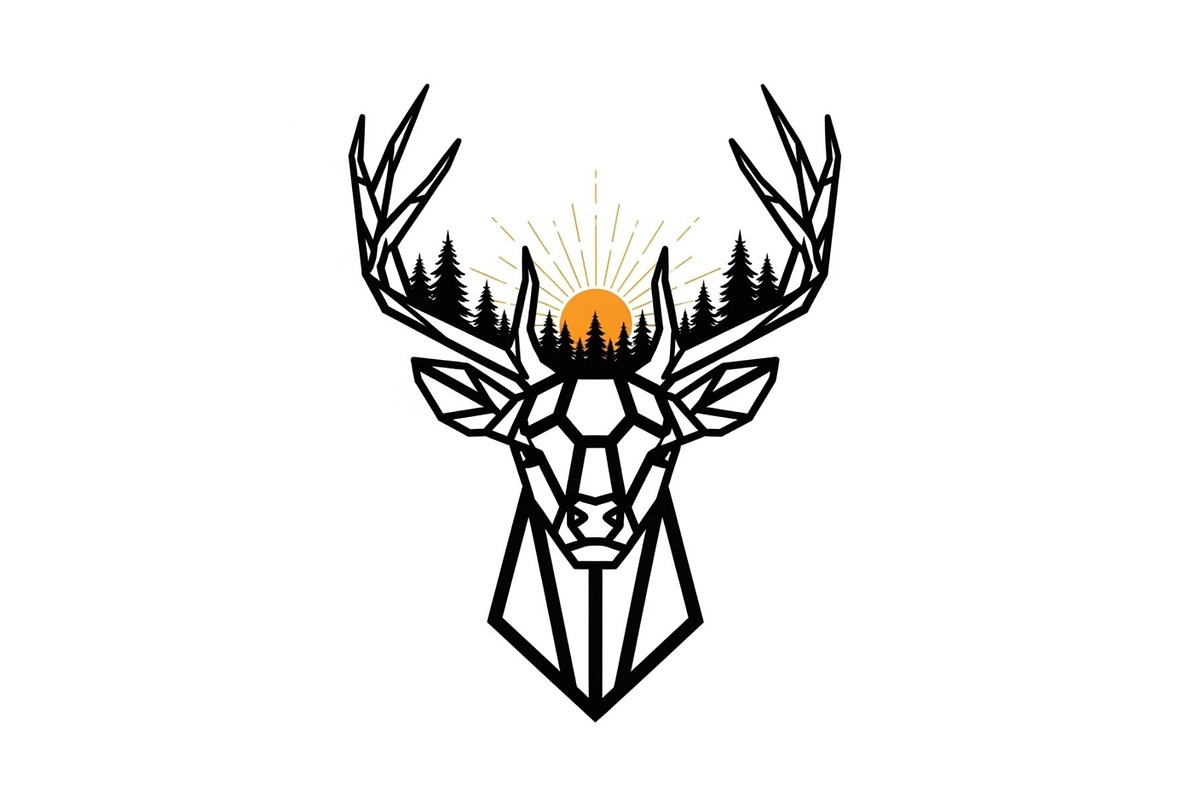 Artistic Geometric Deer Head Bundle, an Illustration by yasushie (Photo 30 of 31)