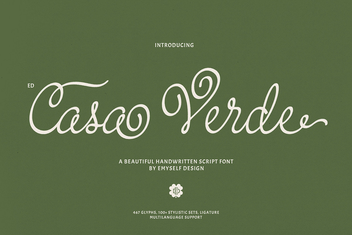 ED Casa Verde - Handwritten Script, a Handwritten Font by Emyself Design (Photo 1 of 12)
