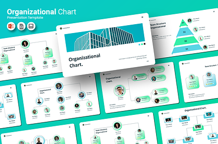 Organizational Chart - PowerPoint, a Presentation Template by QR Design Studio