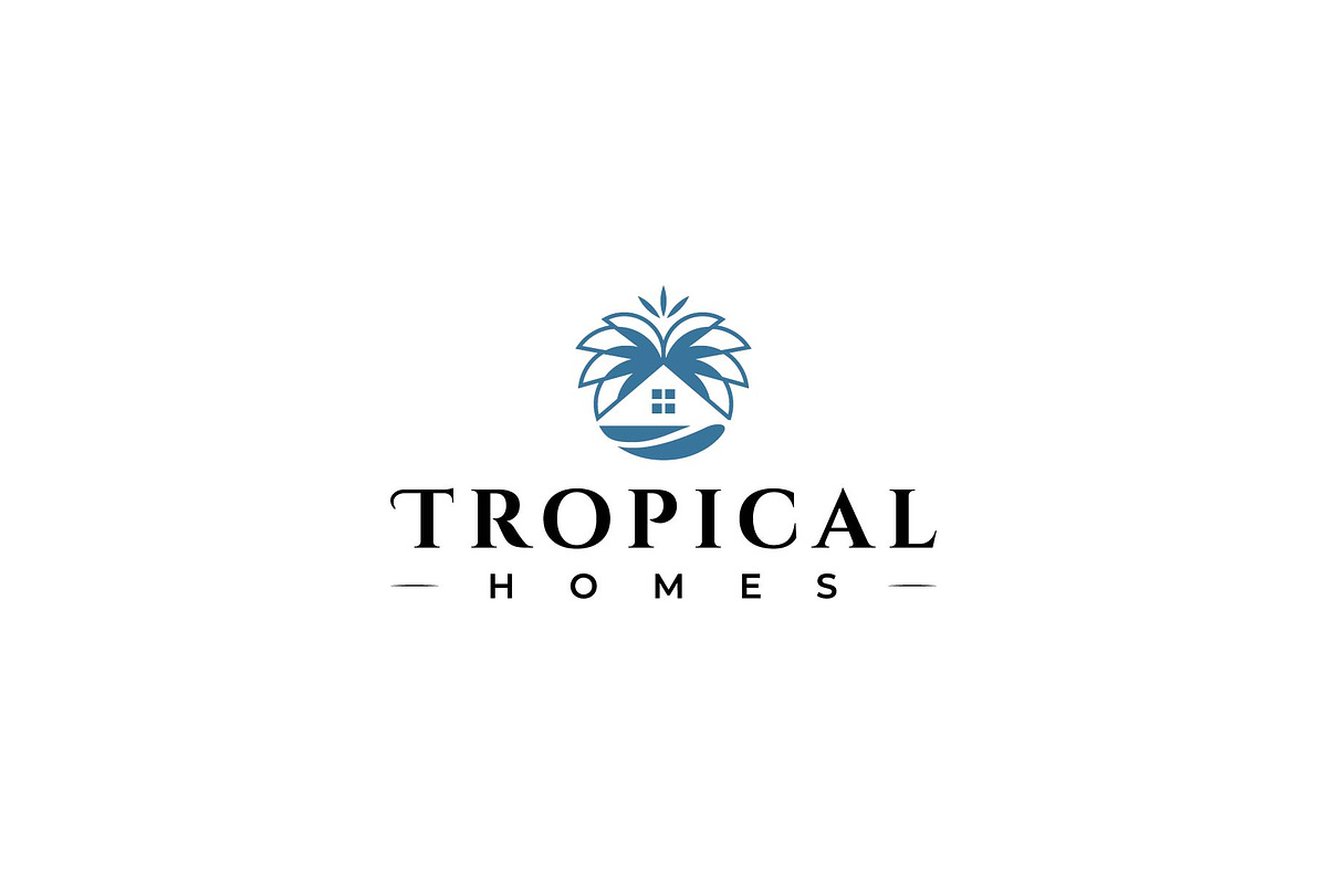 tropical home logo, a Branding & Logo Template by ZHR Creative