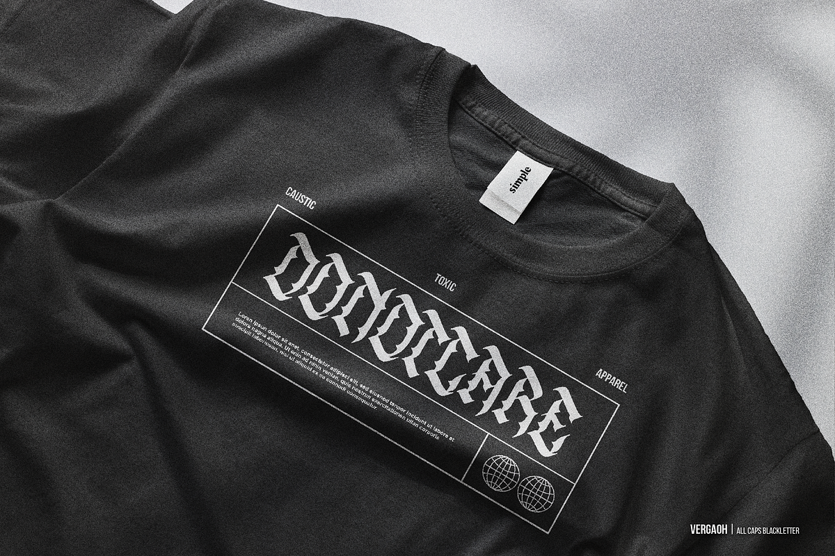 Vergaoh | All Caps Blackletter Font, a Blackletter Font by Denustudios (Photo 9 of 12)