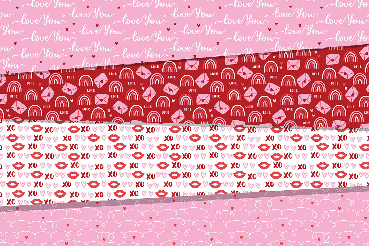 Valentines Day seamless patterns, a Decorative Illustration by rosypatterns (Photo 2 of 9)
