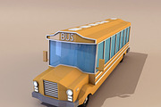 Cartoon School Bus low poly 3D model, a Cars & Vehicle 3D Model by Low Poly Lab (Thumbnail 3 of 5)