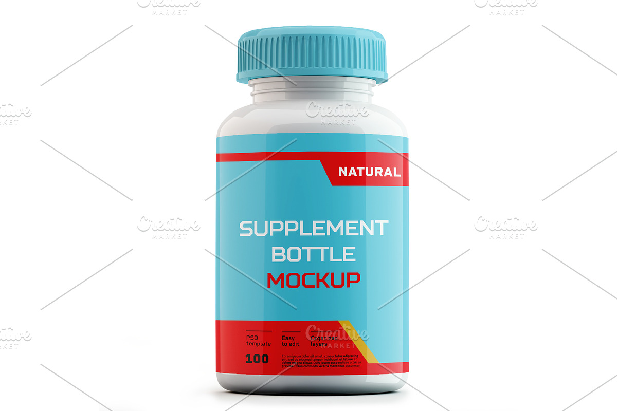Supplement Bottle Mockup, a Product Mockup by creativejunbd (Photo 2 of 7)