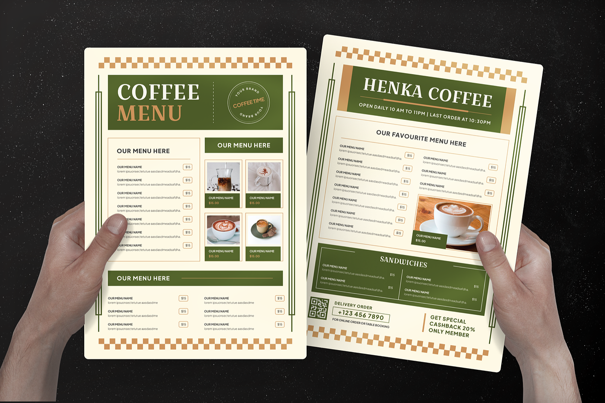 Retro Coffee Shop Menu, a Print Template by Annora Studio (Photo 3 of 4)
