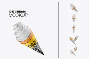 Soft Ice Cream Cone Mockup