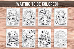 Cute Kawaii Food Coloring Book