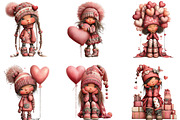 Whimsical Valentines Gnome Girl PNG, an Illustration by CraftArtStudio (Thumbnail 5 of 6)