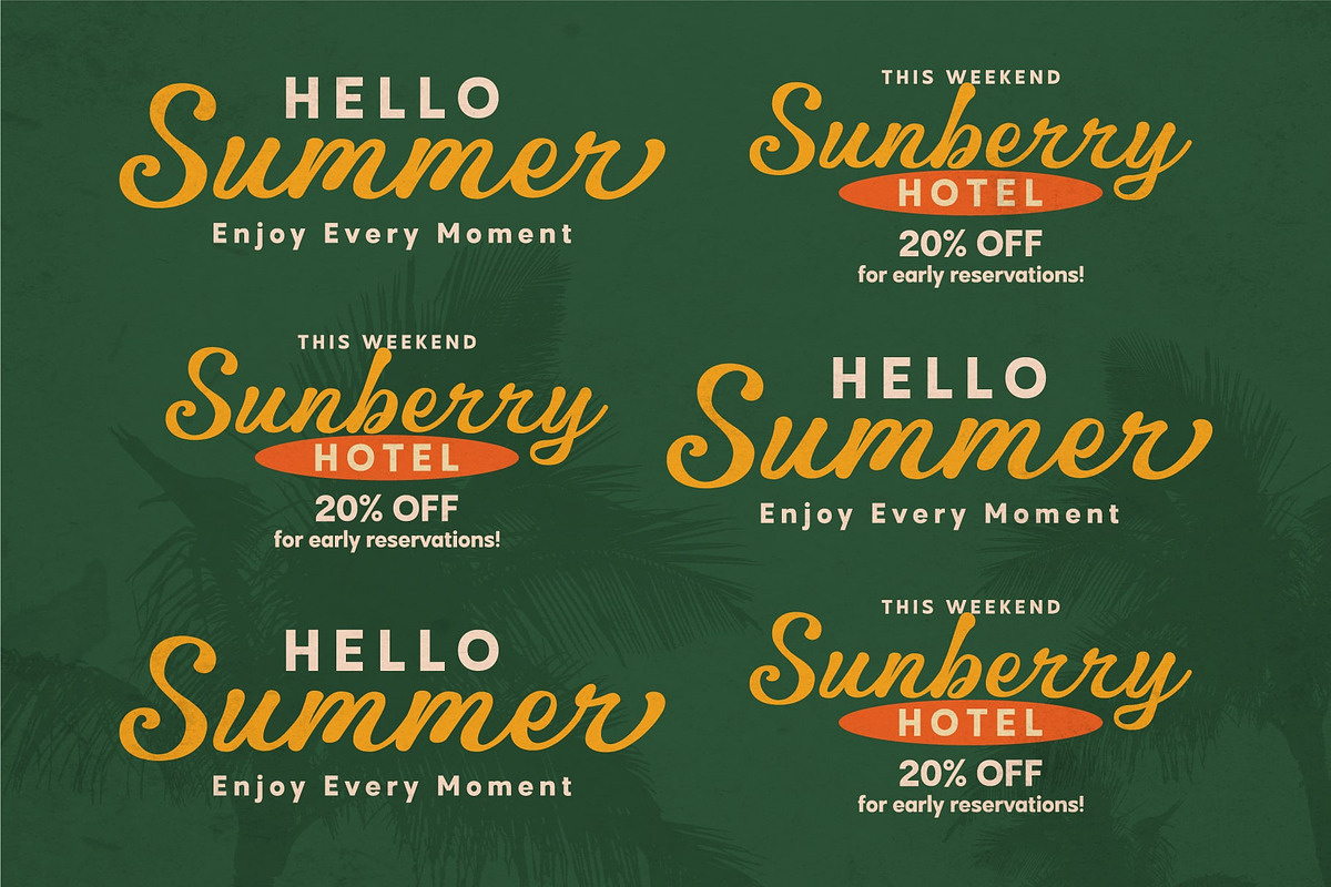 Peachy Lime – Retro Script Font, a Script Font by Salamahtype (Photo 4 of 8)