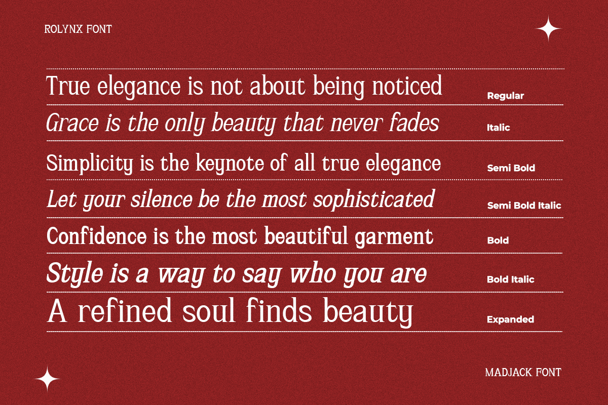 Rolynx- 8 font family, a Serif Font by Madjack.font (Photo 6 of 11)