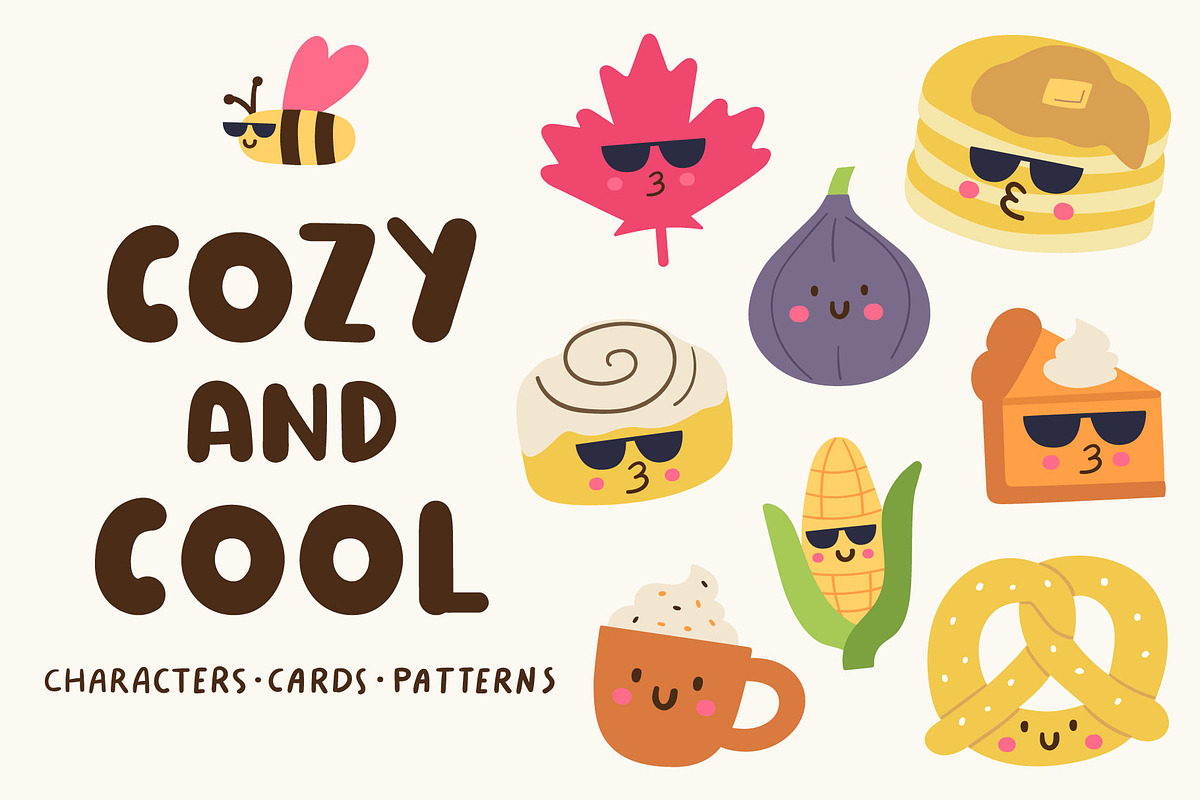 Cozy & Cool Autumn Bundle, a Food Illustration by cutelevindesign (Photo 1 of 7)