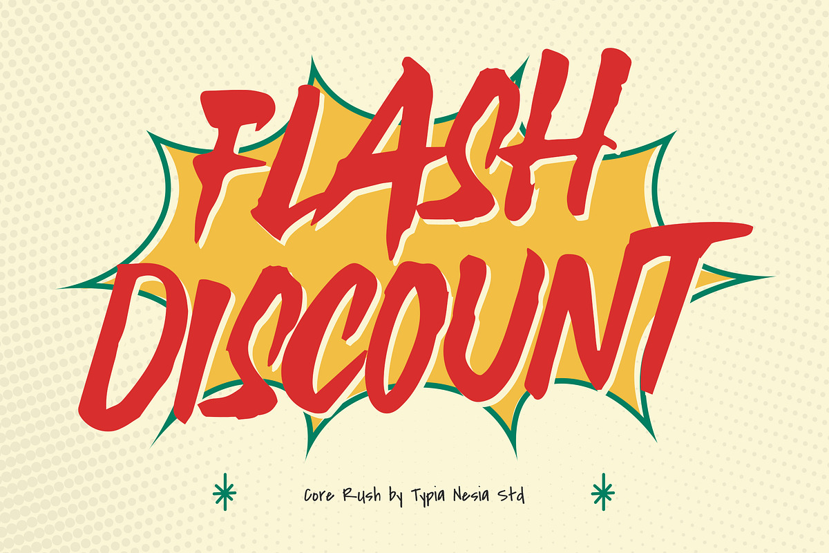 Core Rush - Retro Bodega Brush Font, a Handwritten Font by Typia Nesia (Photo 3 of 10)