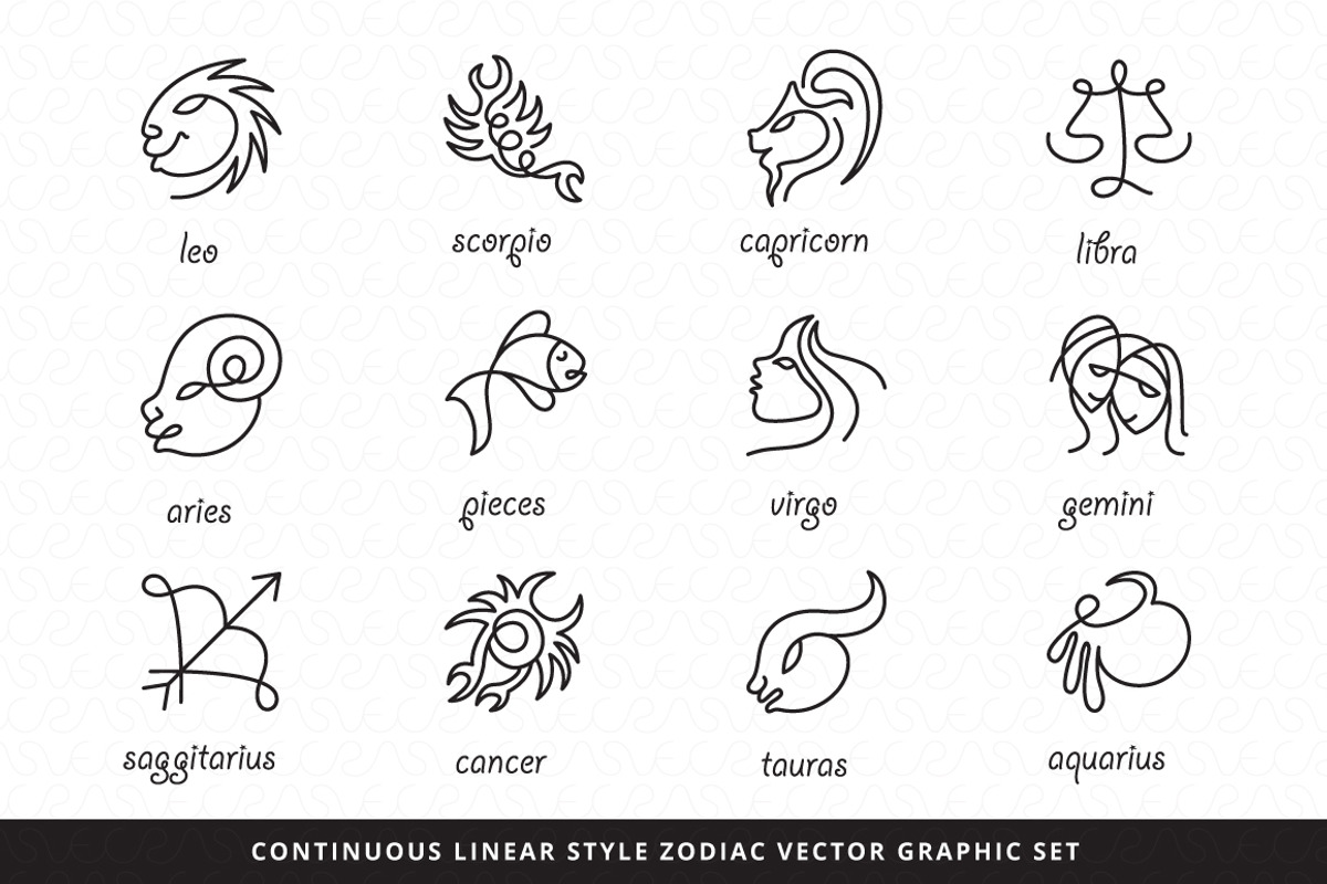 6 zodiac sets 204+ illustrations, an Illustration by VecRas (Photo 17 of 17)