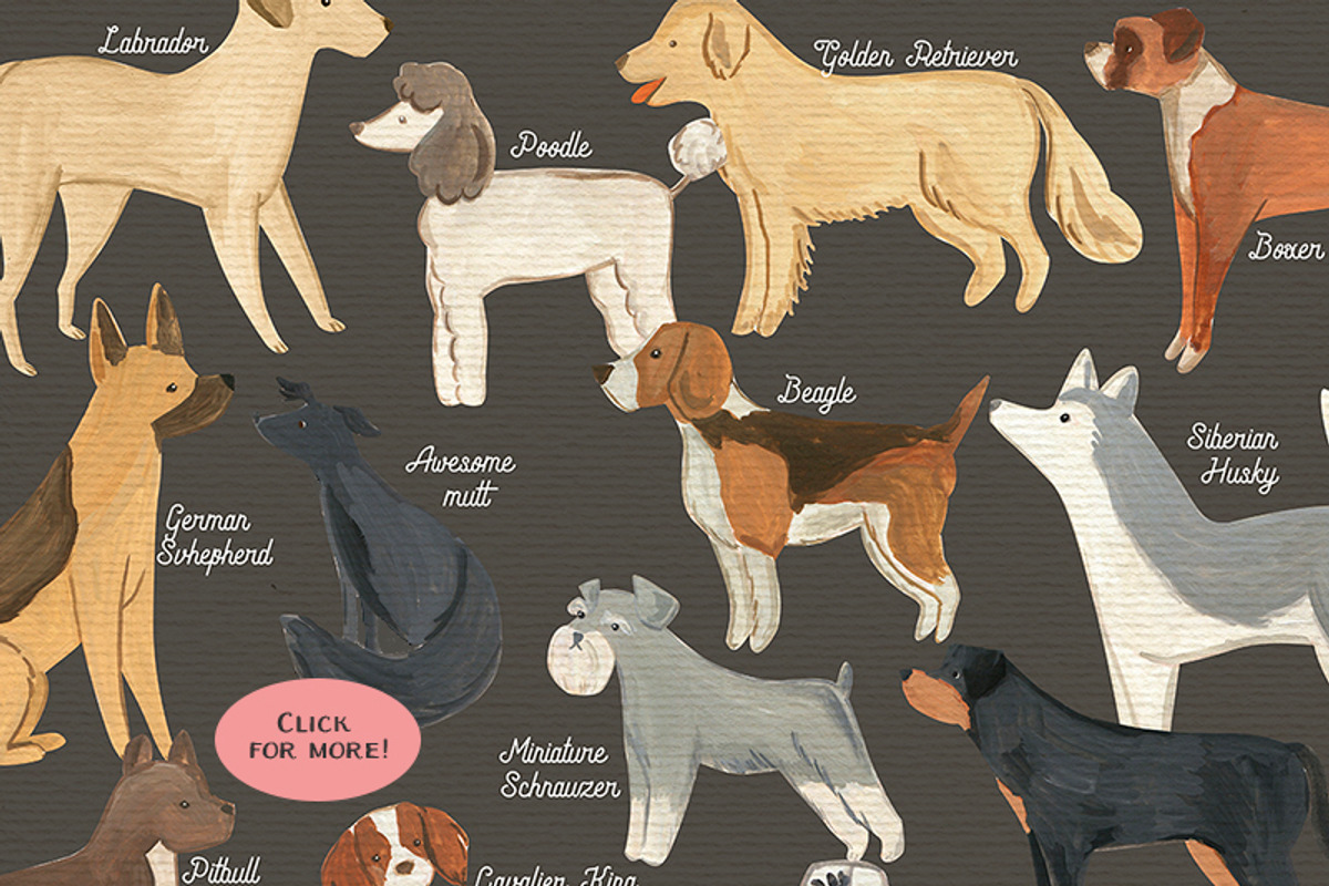 47 Hand Painted Dogs, an Animal Illustration by Flora+Bear (Photo 3 of 6)