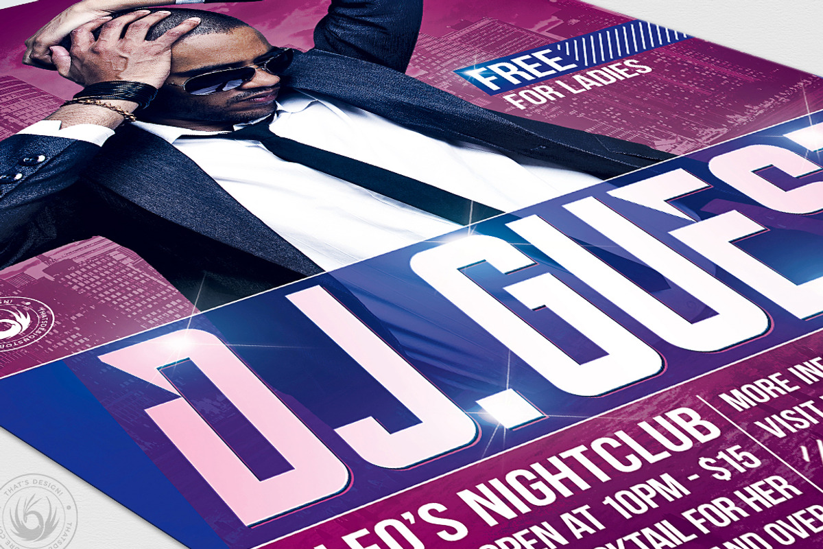 DJ Guest Flyer Template V1, a Poster Template by ThatsDesignArt (Photo 6 of 8)