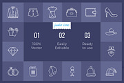 Fashion Line Icons V2, an Outline Icon by Jumbo Icons (Thumbnail 2 of 5)