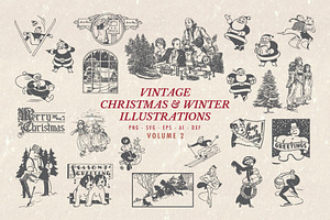 Vintage Christmas Illustrations vol2