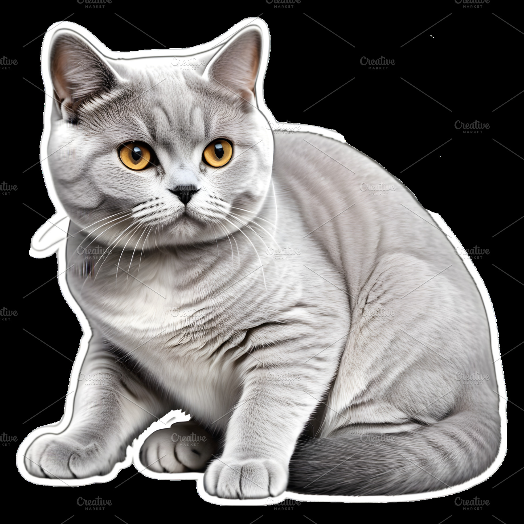 Cute British Shorthair cat clipart, an Animal Photo by Traffic Store