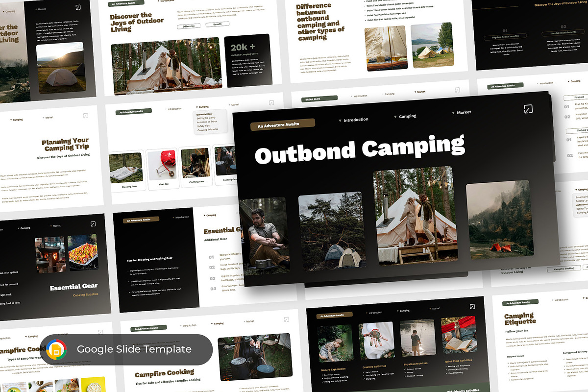 Camping Pitch Deck Keynote Template, a Presentation Template by TMint Creative (Photo 1 of 6)