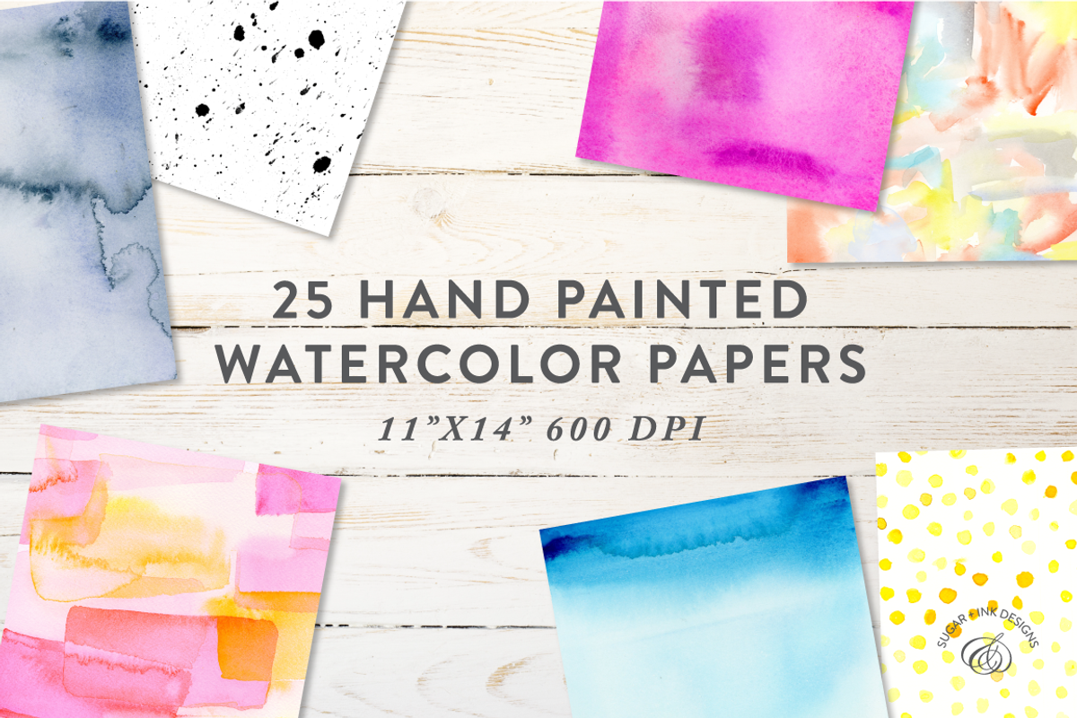 Watercolor Papers, a Texture Graphic by Sugar and Ink (Photo 1 of 3)