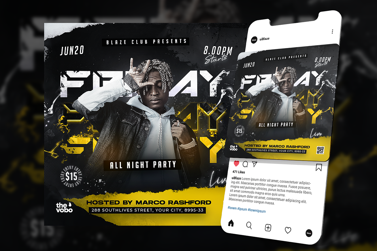 Party Flyer Template, a Flyer Template by FLYERHIVE (Photo 3 of 3)