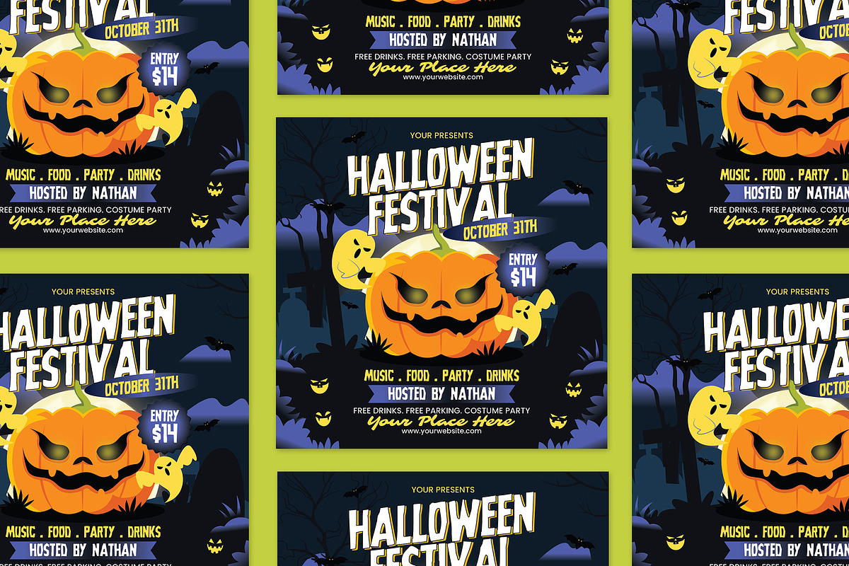 Halloween Party Flyer, a Flyer Template by Creativestoree (Photo 2 of 5)