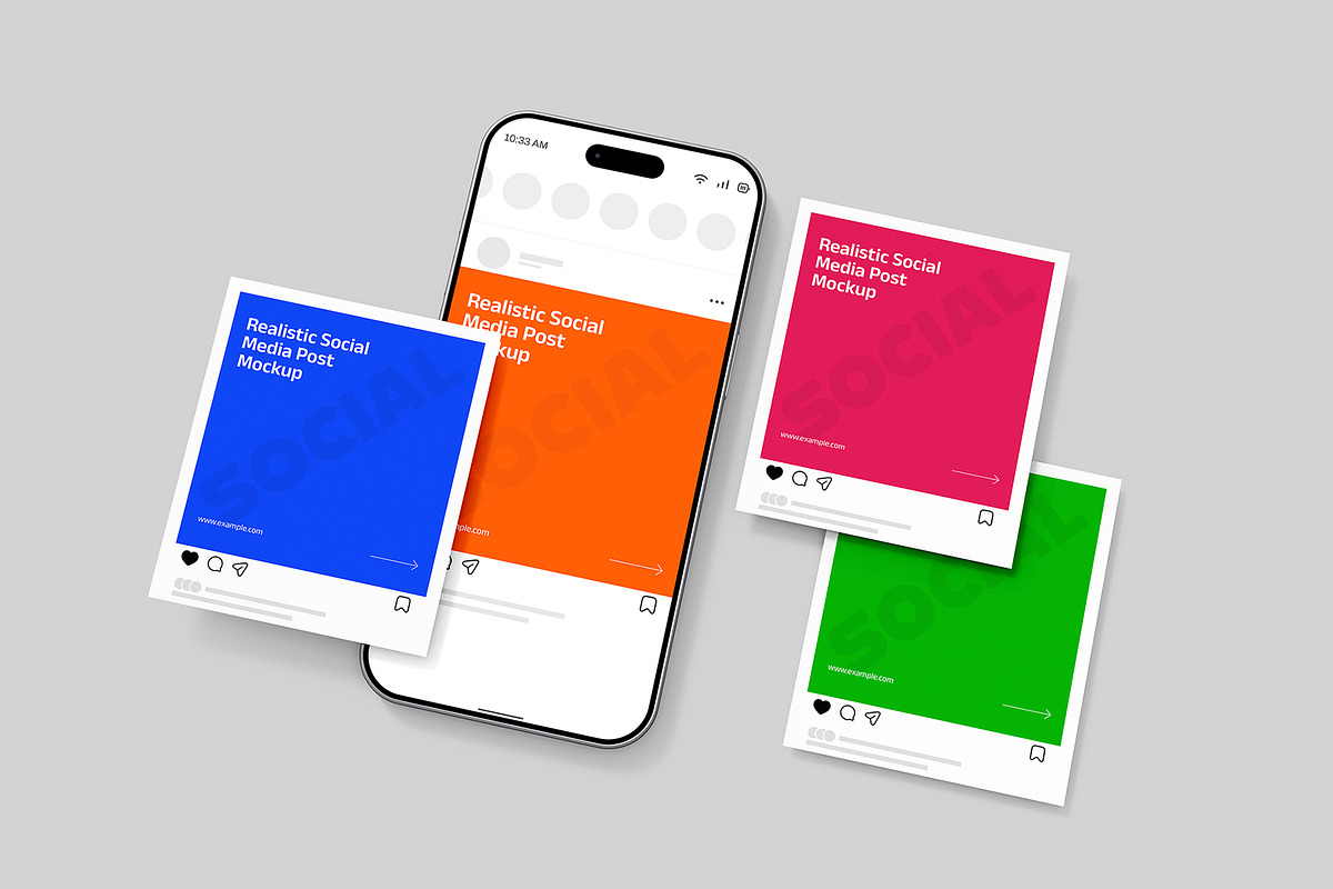 Social Media Post Carousel Mockup, a Product Mockup by graphypix (Photo 1 of 4)