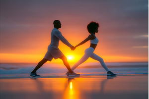 A young couple, both sporty and, a Sports & Recreation Photo by ZinetroN