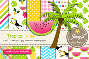 Tropical Summer digital papers, a Pattern Graphic by JennyL Designs (Thumbnail 1 of 5)