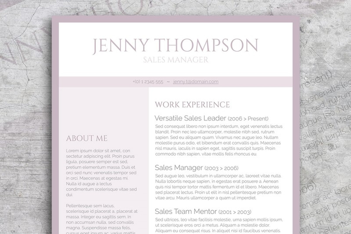 Sweet Lila Resume Template, a Resume Template by Visual Impact (Photo 1 of 3)