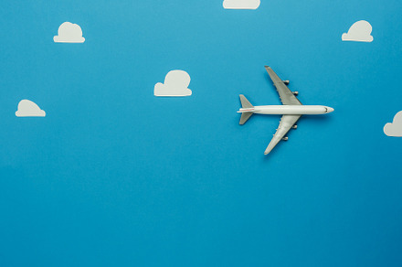 Top view air plane on sky stock photo containing flat lay and paper cut, a Transportation Photo by OSABEE TOP VIEW