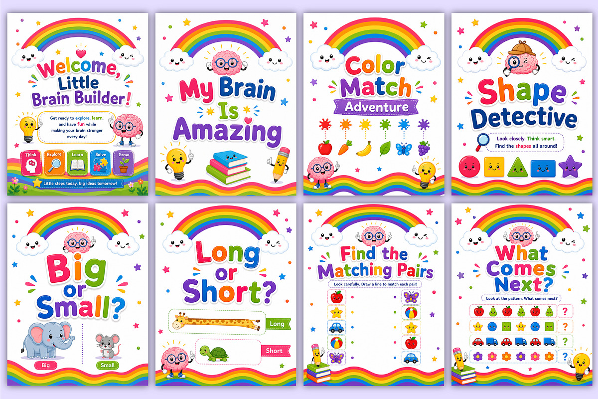 Preschool Brain Builder Book | Logic, a Stationery Template by Mustafiz (Photo 2 of 4)