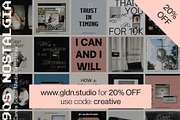 90s Canva Social Media Templates, a Social Media Template by GLDN Studio (Thumbnail 1 of 8)