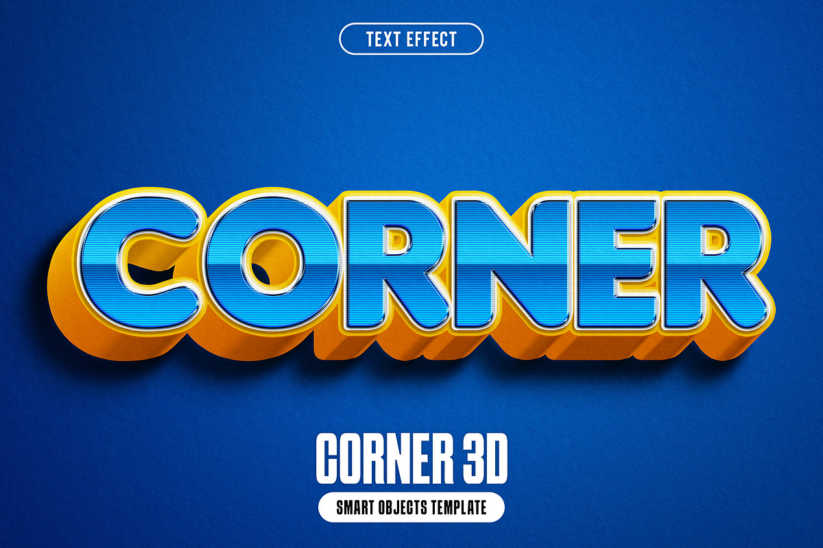 Corner 3D Text Effect, a Layer Style Add-On by iDoodle Studio (Photo 1 of 5)