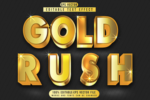 Gold Rush Vector 3d Editable Text